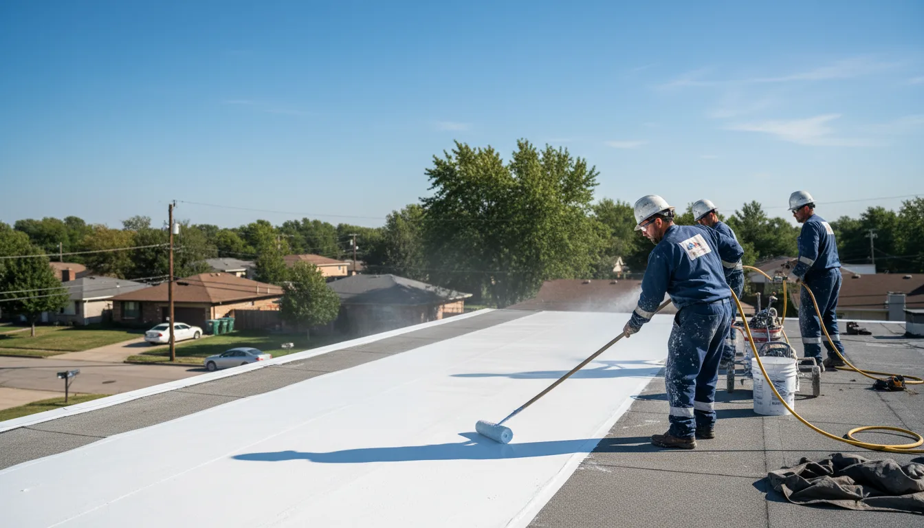 Commercial roof coating in Caldwell, TX near me